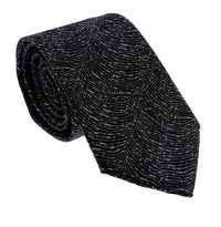 Emporio Armani Charcoal Abstract Polyester-Silk Blend Tie – 3in