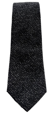 Emporio Armani Charcoal Abstract Polyester-Silk Blend Tie – 3in