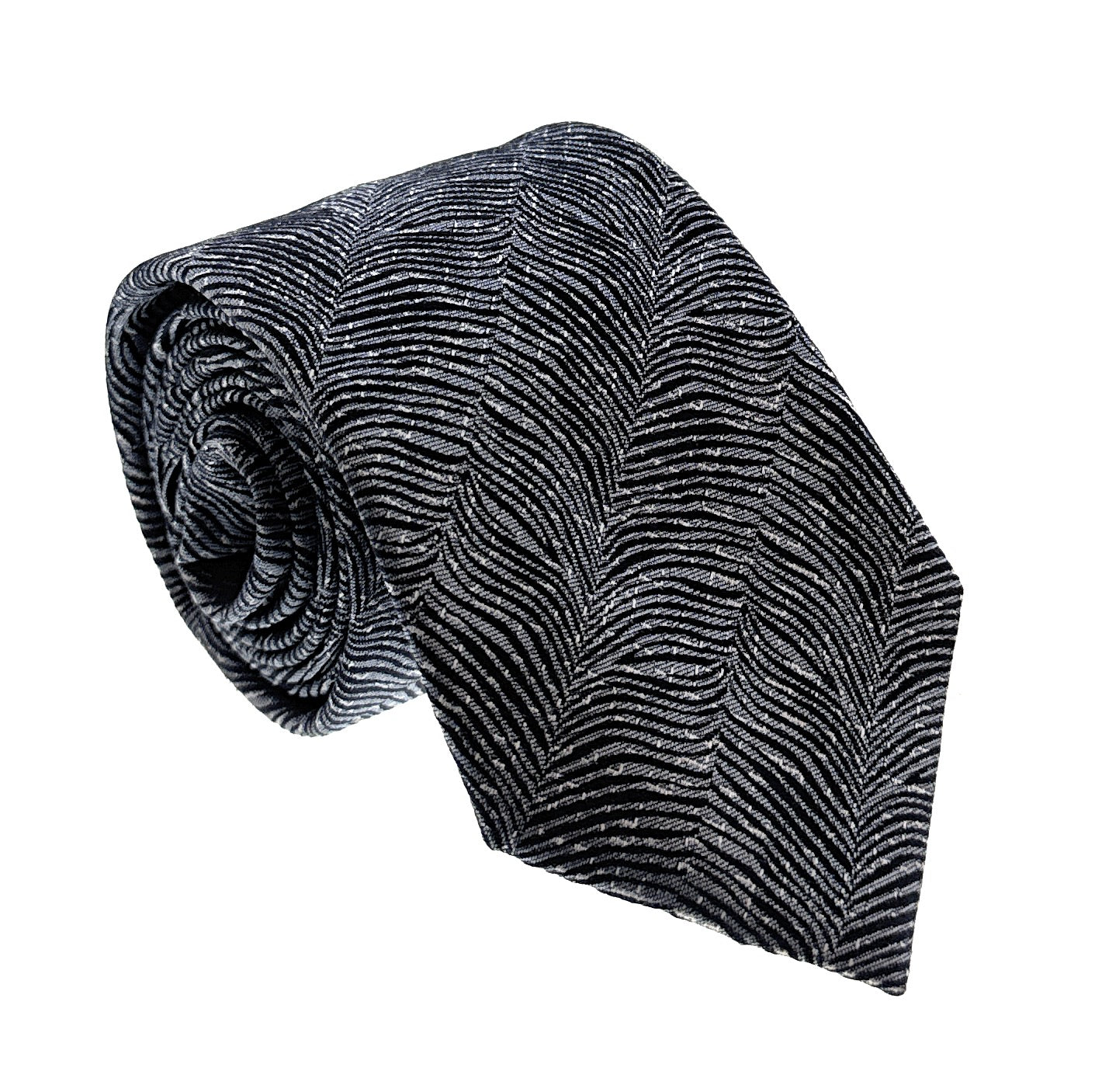 Emporio Armani Mens Light Blue Zebra Stripe Tie – Made in Italy