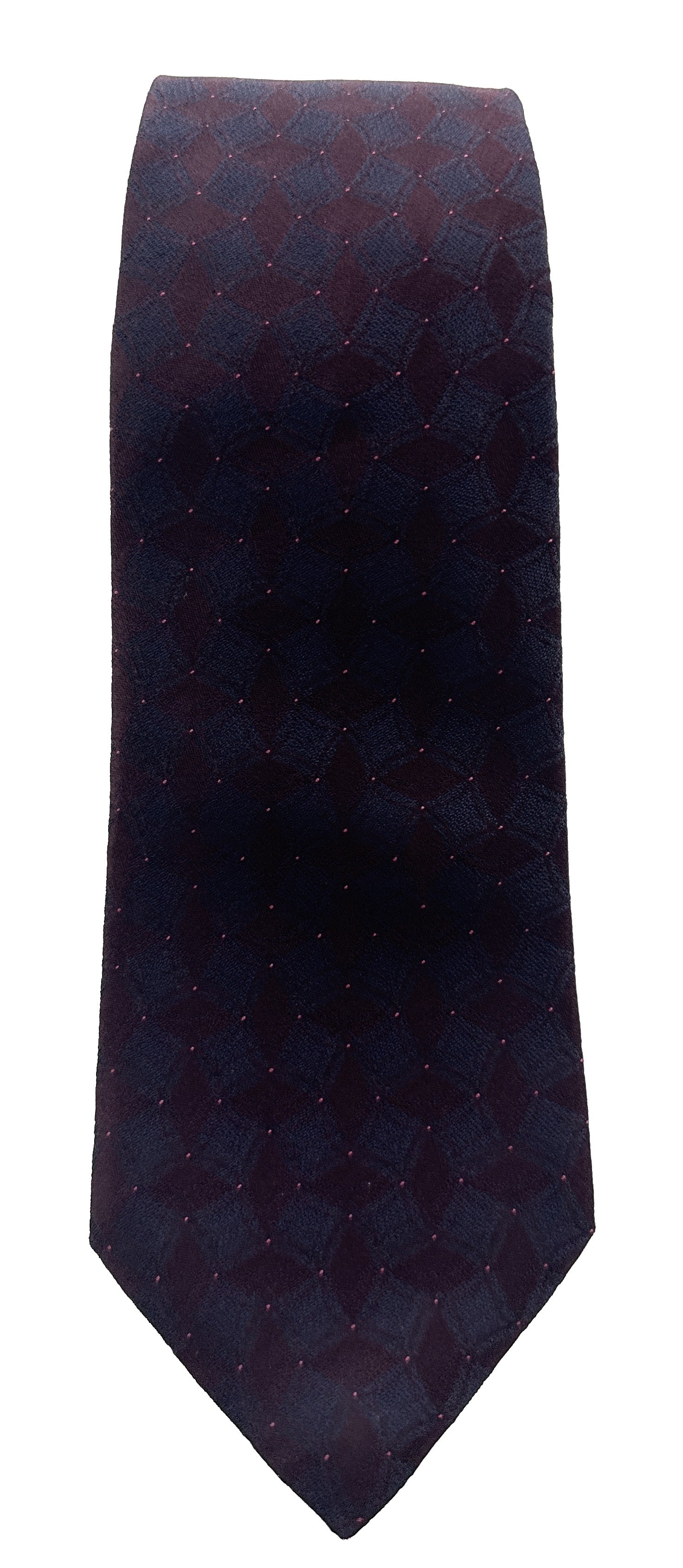 Emporio Armani Men’s Burgundy Geometric Silk Necktie, 3''