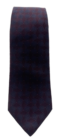 Emporio Armani Men’s Burgundy Geometric Silk Necktie, 3''