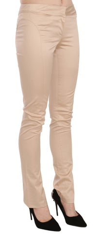 Just Cavalli Cream Low Waist Skinny Formal Trousers Women's Pants