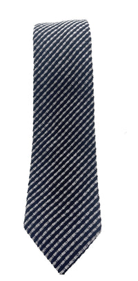 Emporio Armani Mens Black Striped Tie – Made in Italy