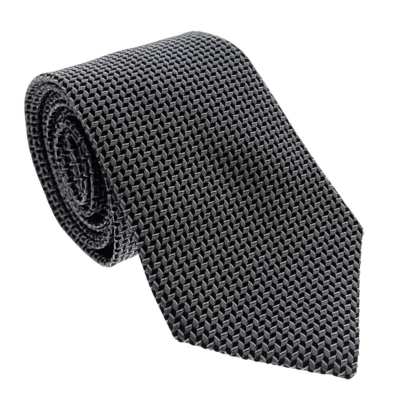 Emporio Armani Iron Grey Geometric Men's Tie, 3"