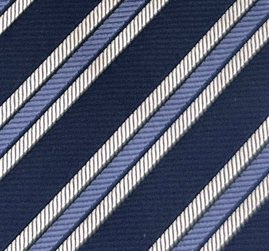 Emporio Armani Mens Night Blue Regimental stripe Tie – Made in Italy