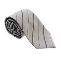 Emporio Armani Pearl Grey Regimental stripe Men's Tie, 3"
