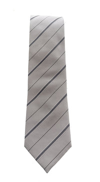 Emporio Armani Pearl Grey Regimental stripe Men's Tie, 3"