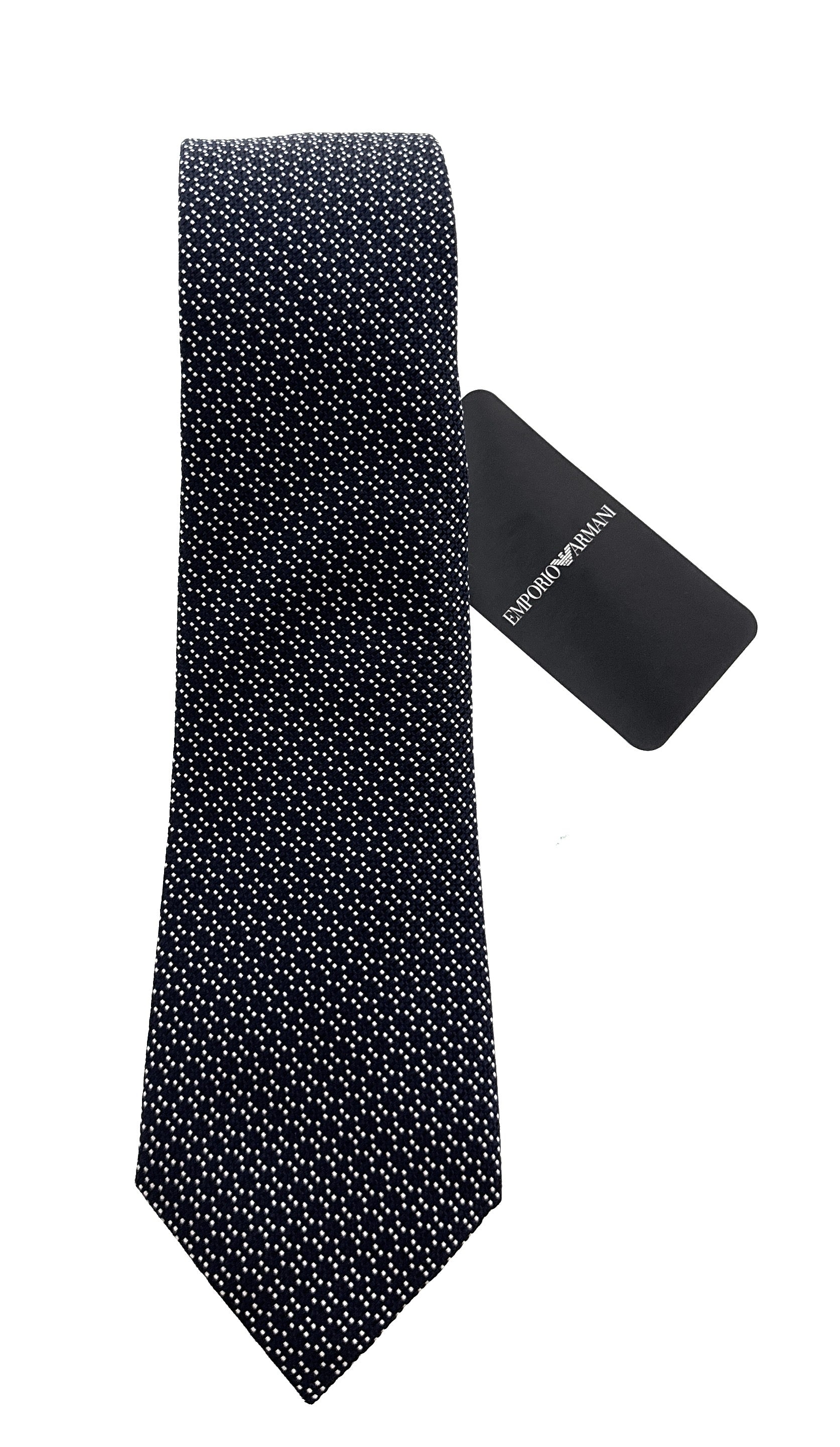 Emporio Armani Mens Blue Circle Dotted Tie – Made in Italy