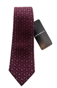 Emporio Armani Blood Red Floral Men's Tie, 3"