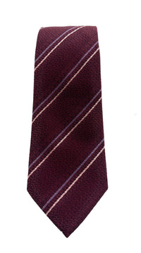 Emporio Armani Red Regimental Stripe Silk Tie – 3in