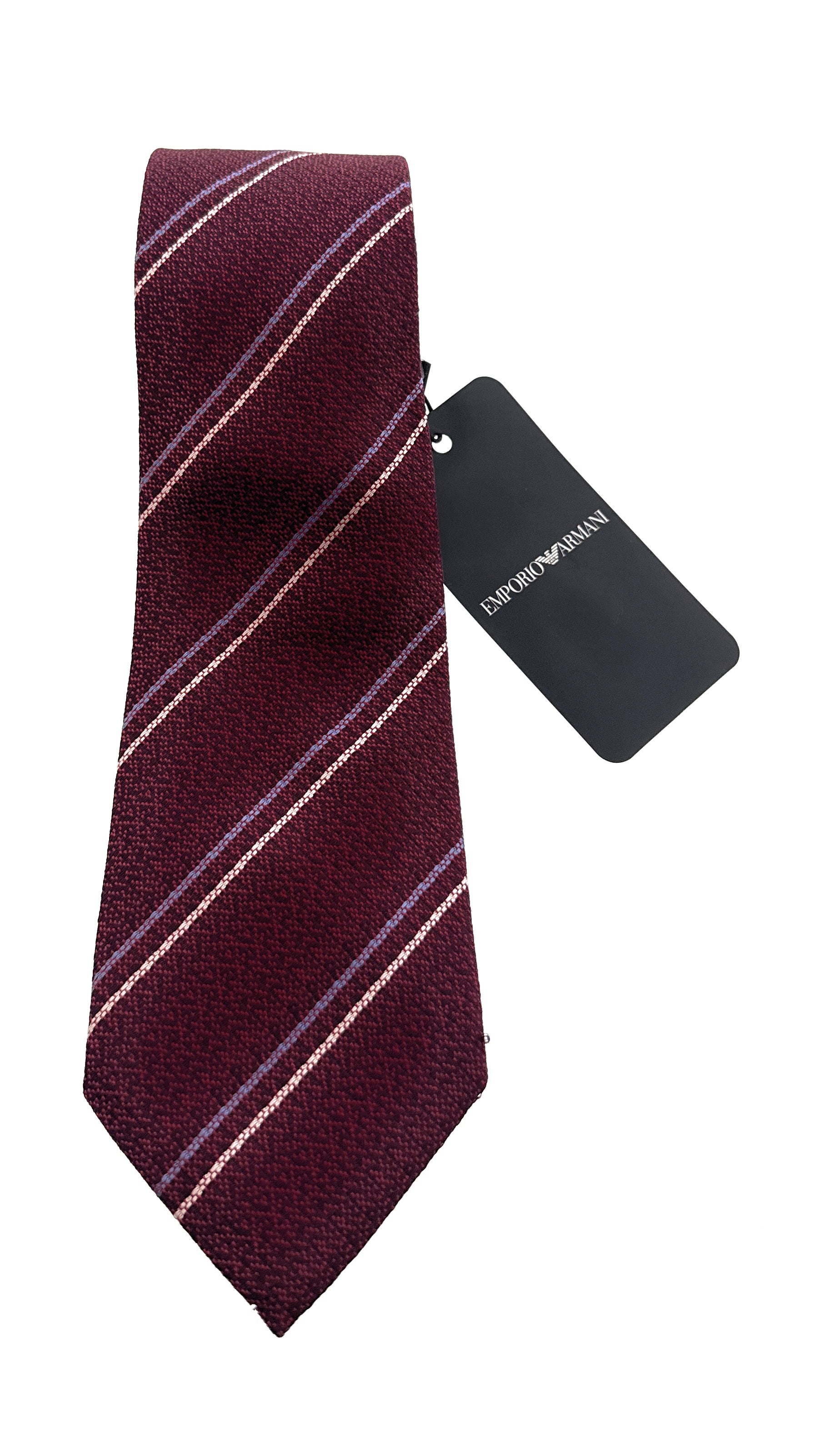 Emporio Armani Red Regimental Stripe Silk Tie – 3in