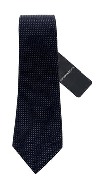 Emporio Armani Men's Blue Dotted 57%%Ilk 43%%Otton Tie, 3"