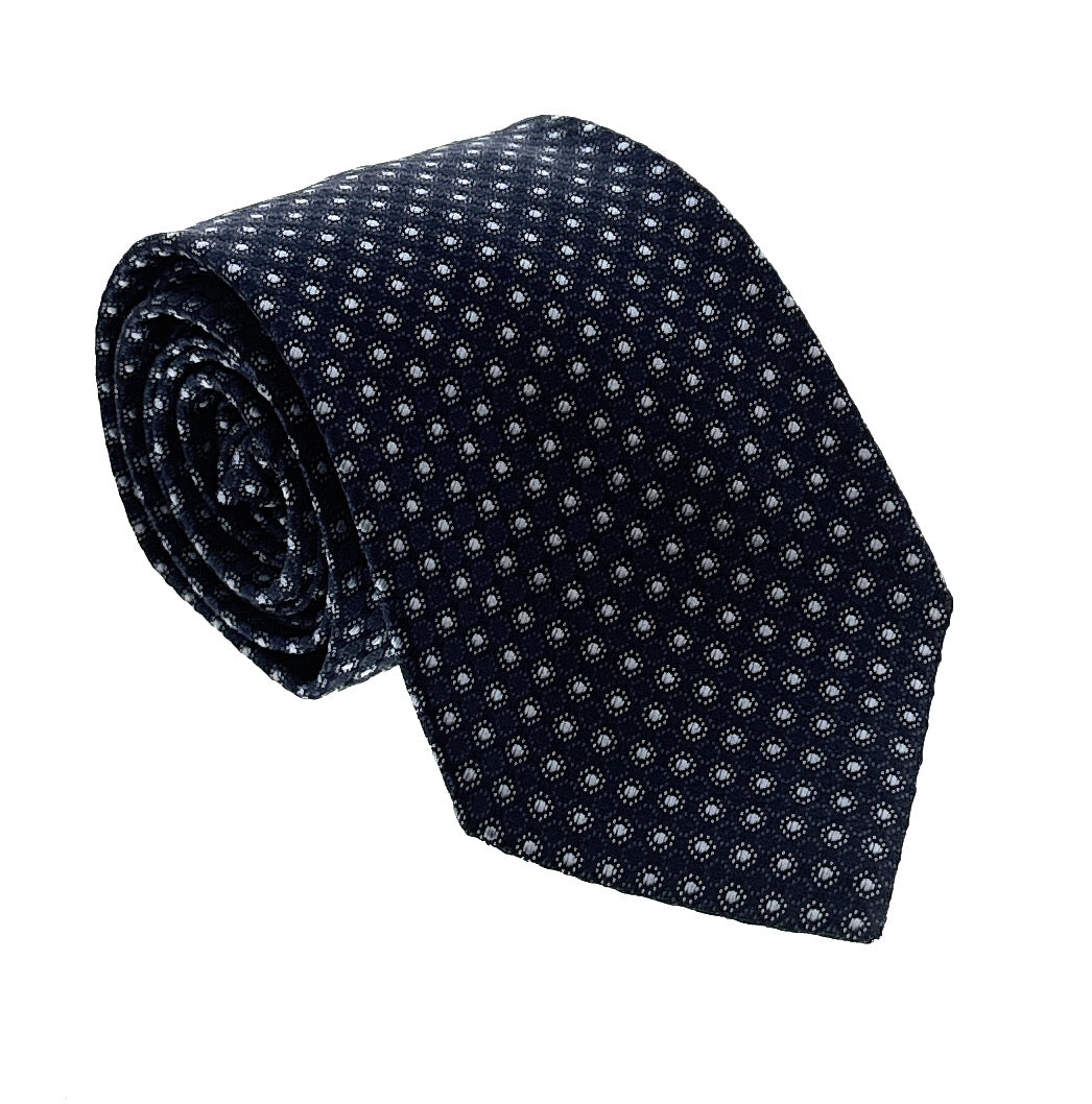 Emporio Armani Men’s Blue Dotted Silk Necktie, 3"