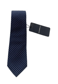 Emporio Armani Men’s Blue Dotted Silk Necktie, 3"