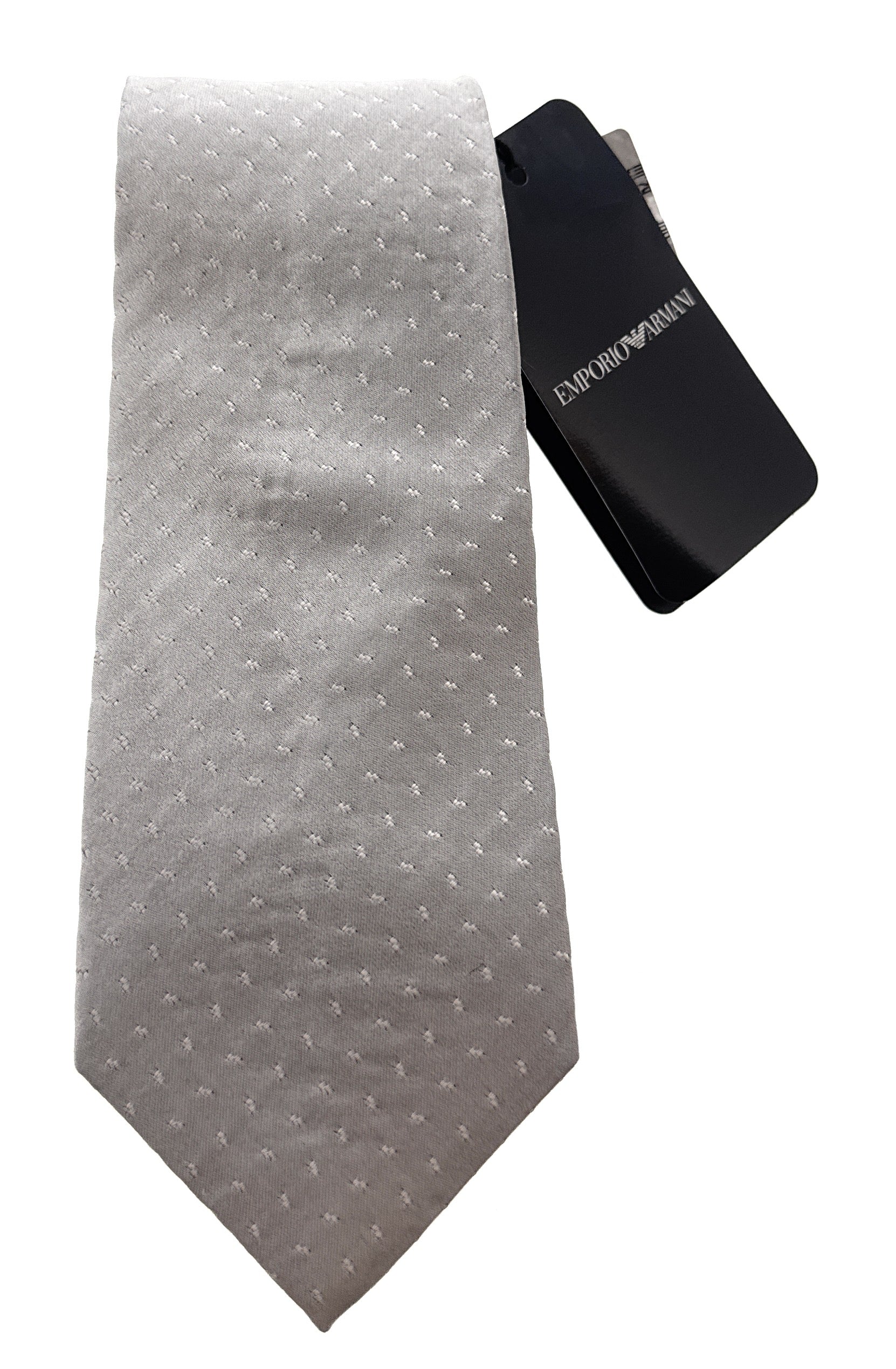 Emporio Armani Mens Pearl Dotted Tie – Made in Italy