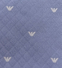Emporio Armani Men’s Light Blue Silk Necktie with Logo Print, 3"