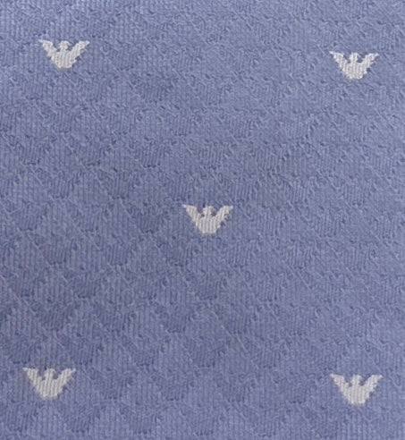 Emporio Armani Men’s Light Blue Silk Necktie with Logo Print, 3"