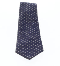 Emporio Armani Night blue Teardrop motif pattern 100% Silk Mens Tie