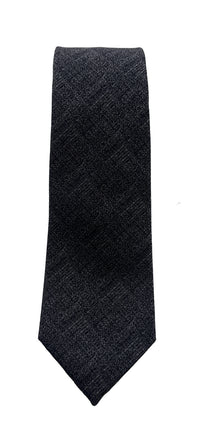 Emporio Armani Men's Black Grain Texture 53%%Olyester 47%%Ilk Tie, 3"