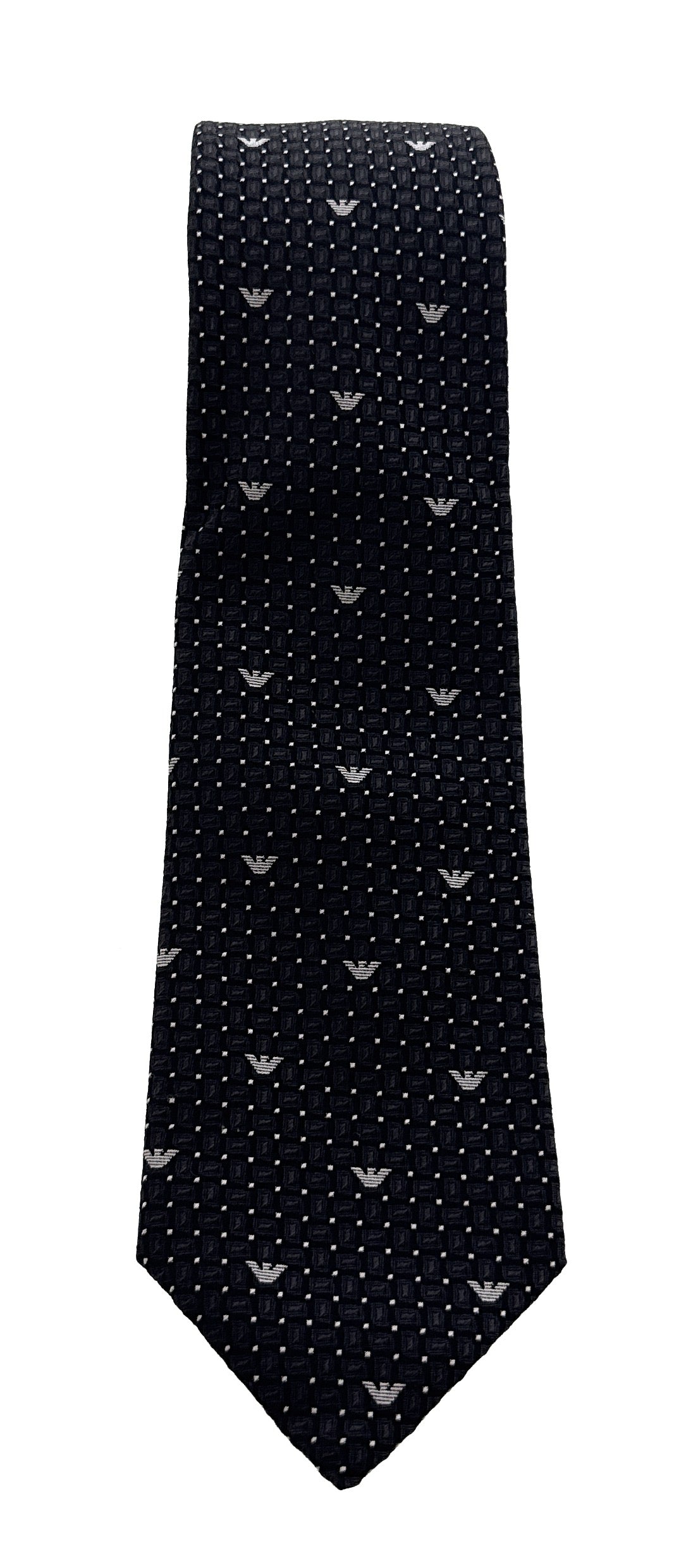 Emporio Armani Iron Grey Armani Logo dotted Men's Tie, 3"