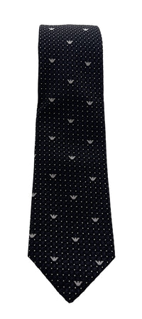 Emporio Armani Iron Grey Armani Logo dotted Men's Tie, 3"