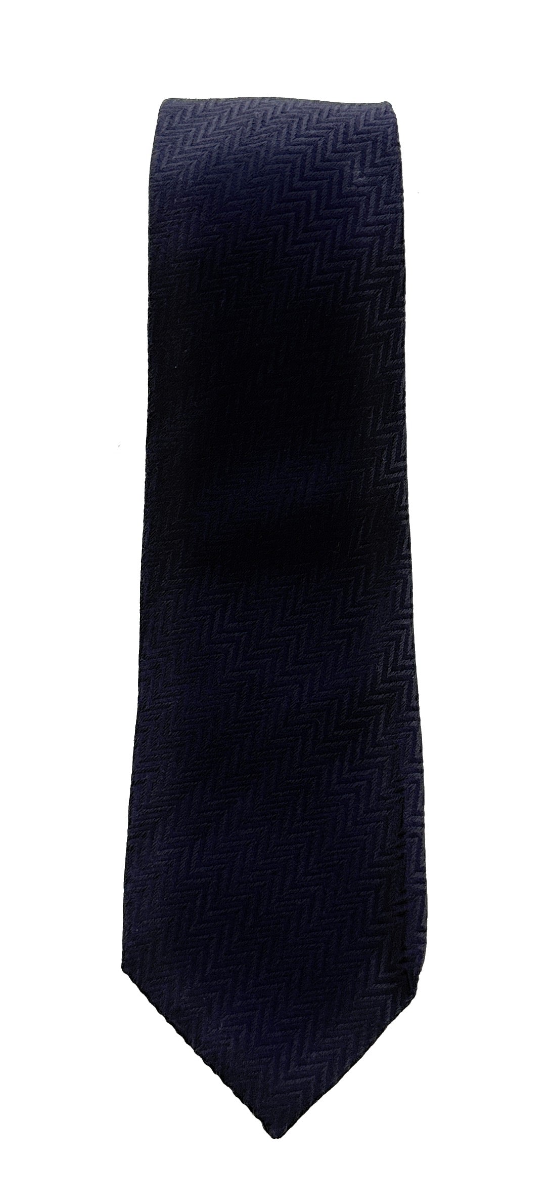 Emporio Armani Night Blue zigzag Men's Tie, 3"
