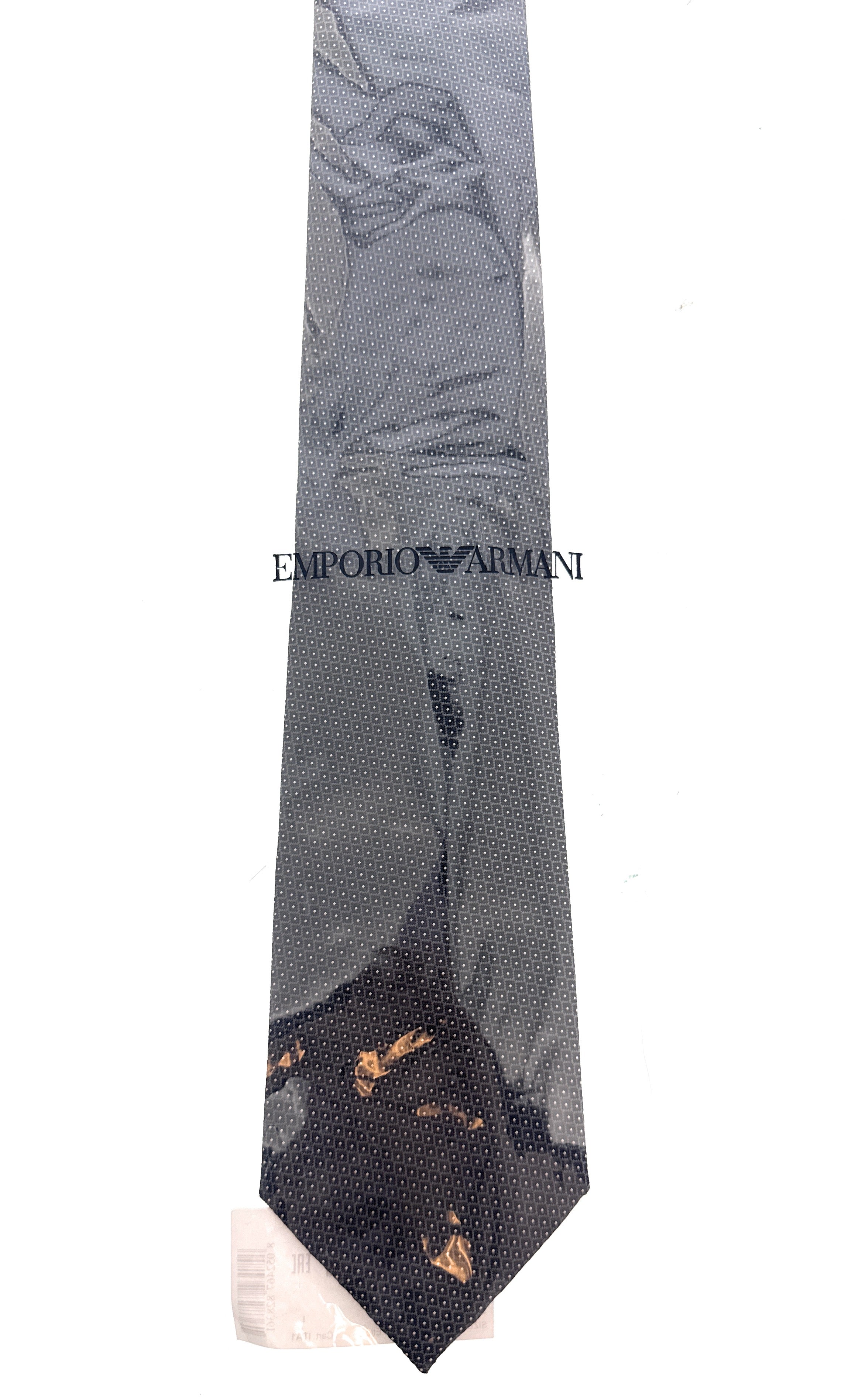 Emporio Armani Anthracite Grey Dotted Men's Tie, 3"