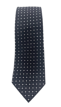 Emporio Armani Mens Black Dotted Tie – Made in Italy
