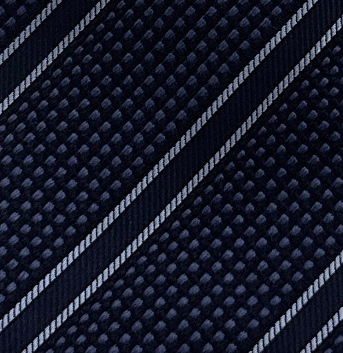 Emporio Armani Navy Blue Texture Stripe Men's Tie – Made in Italy