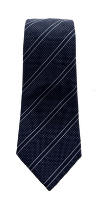 Emporio Armani Navy Blue Texture Stripe Men's Tie – Made in Italy
