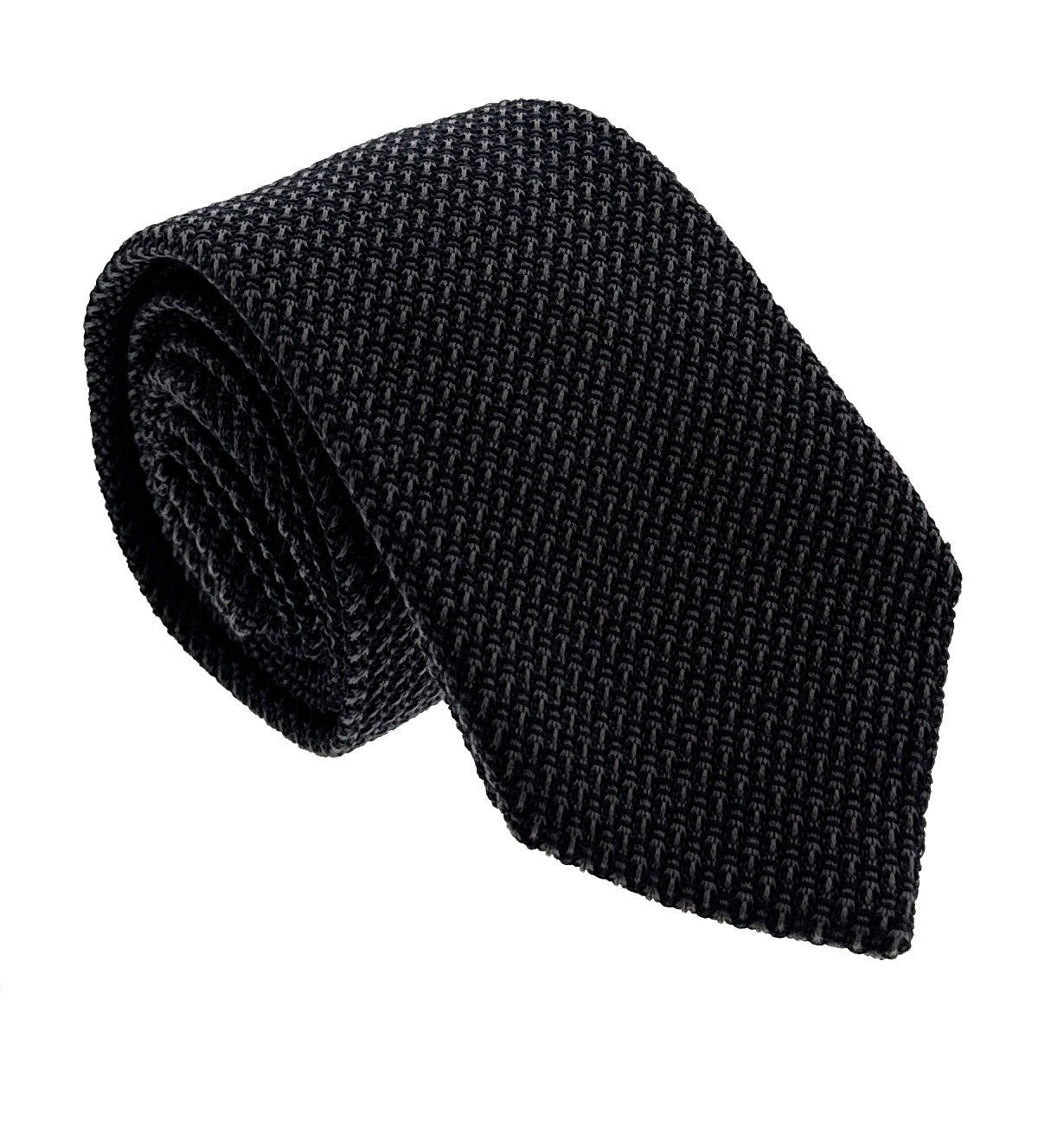Emporio Armani Men's Anthracite Grey Knitted 61%%Otton 39%%Ilk Tie, 3"