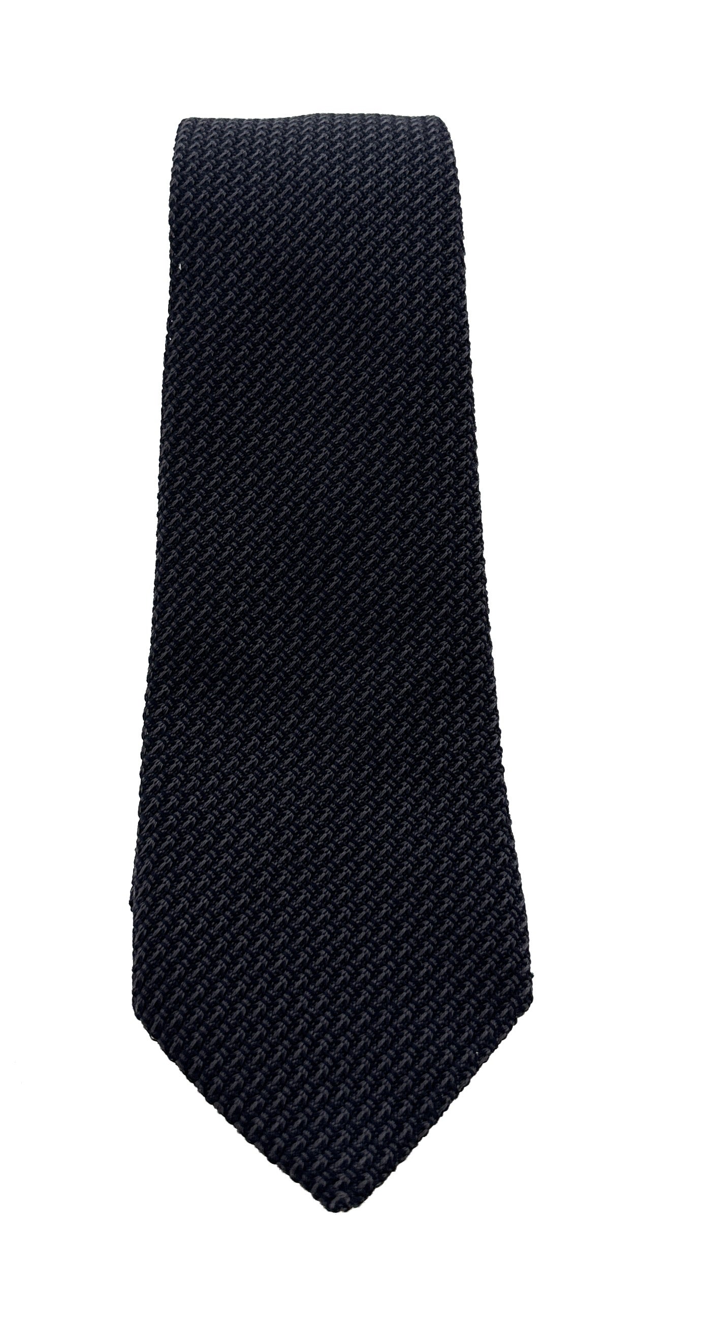 Emporio Armani Men's Anthracite Grey Knitted 61%%Otton 39%%Ilk Tie, 3"