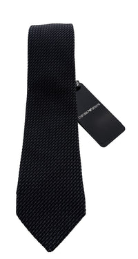 Emporio Armani Men's Anthracite Grey Knitted 61%%Otton 39%%Ilk Tie, 3"