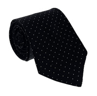 Emporio Armani Mens Black Dotted Tie – Made in Italy