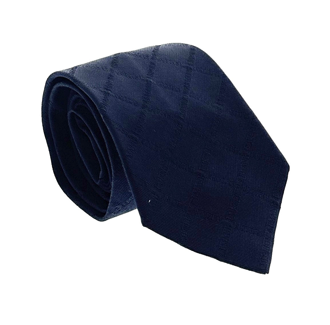 Emporio Armani Men’s Navy Blue Diamond Print Silk Necktie, 3"