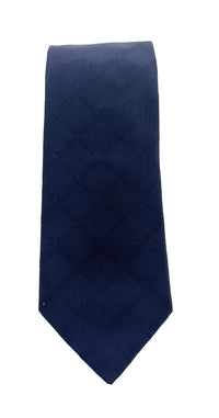 Emporio Armani Men’s Navy Blue Diamond Print Silk Necktie, 3"