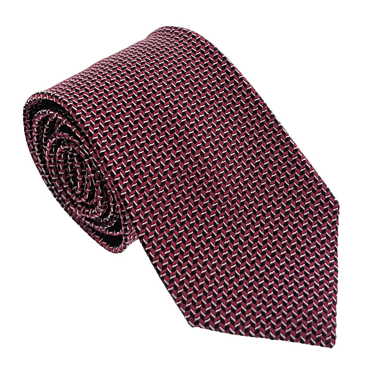 Emporio Armani Men’s Red Geometric Silk Necktie, 3"