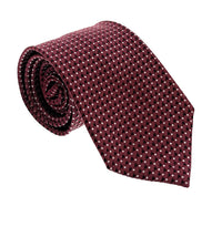 Emporio Armani Mens Bordeaux Geometric Tie – Made in Italy