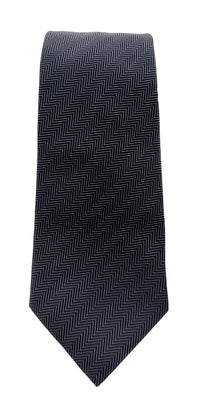 Emporio Armani Mens Navy Blue Herringbone Chevron Tie – Made in Italy