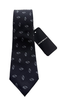Emporio Armani Shadow Grey Oval print Men's Tie, 3"