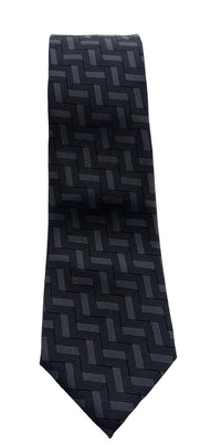 Emporio Armani Steel Grey zigzag Men's Tie, 3"