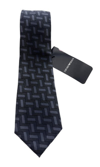 Emporio Armani Steel Grey zigzag Men's Tie, 3"