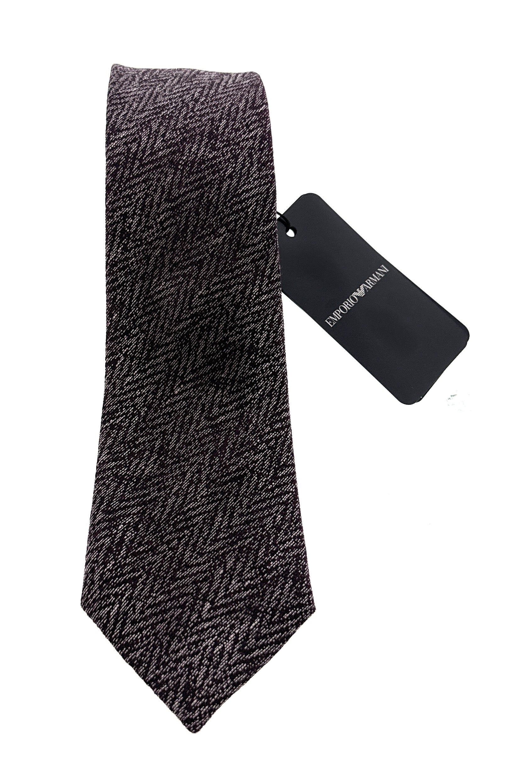 Emporio Armani Men's Blood Red Zigzag 66%%Inen 34%%Ilk Tie, 3"