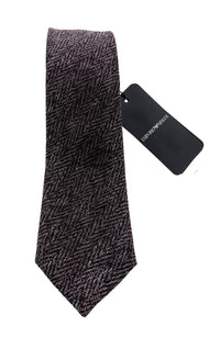 Emporio Armani Men's Blood Red Zigzag 66%%Inen 34%%Ilk Tie, 3"