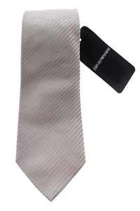 Emporio Armani Mens Pearl Diagonal Stripe Tie – Made in Italy