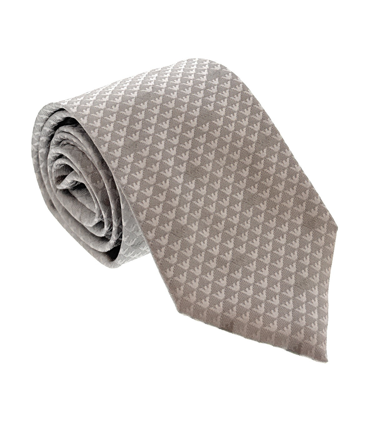 Emporio Armani Men’s Birch Silk Necktie with Logo Print, 3"