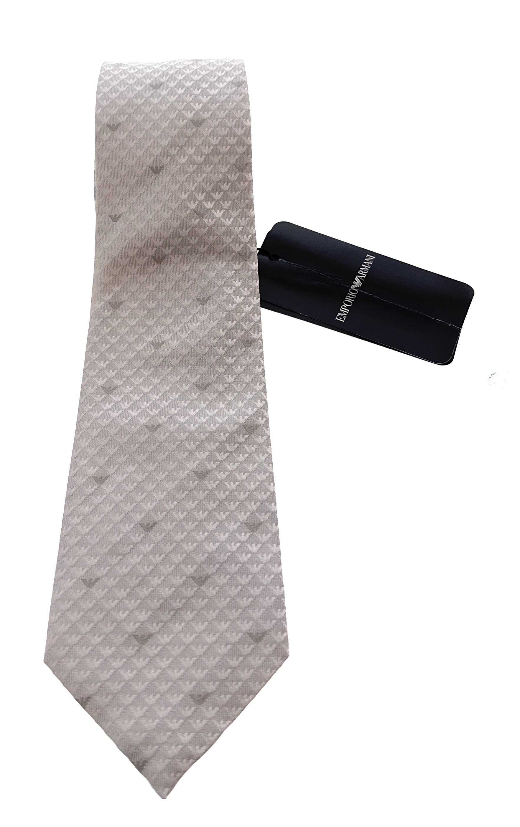 Emporio Armani Men’s Birch Silk Necktie with Logo Print, 3"