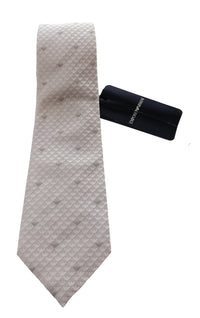 Emporio Armani Men’s Birch Silk Necktie with Logo Print, 3"