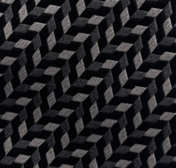 Emporio Armani Mens Shadow Grey Herringbone Tie – Made in Italy