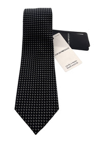 Emporio Armani Steel Dotted Men's Tie, 3"